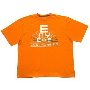 VTG Enyce Clothing Co Orange Graphic T-Shirt Mens 3XL Oversized Streetwear Tee
